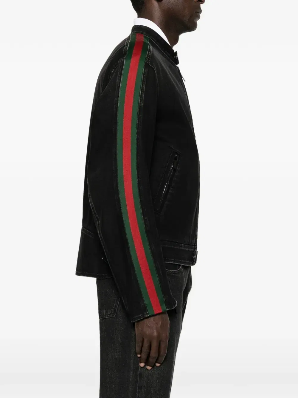 Джинсовая куртка на молнии GUCCI, черный — фото 3