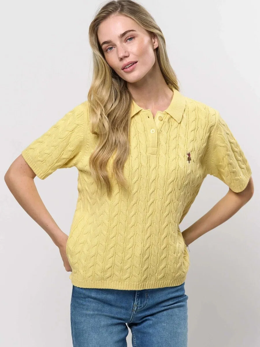 Футболка U.S. Polo Assn. 'UWMagda' лимонного цвета — фото 3