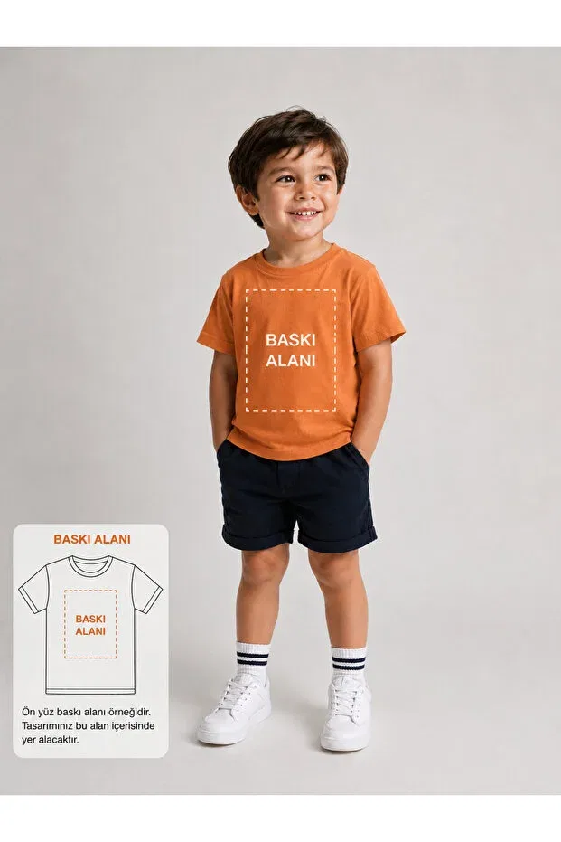 Детская футболка для девочек с принтом Personalized Children's T-Shirt Nuatex, Orange