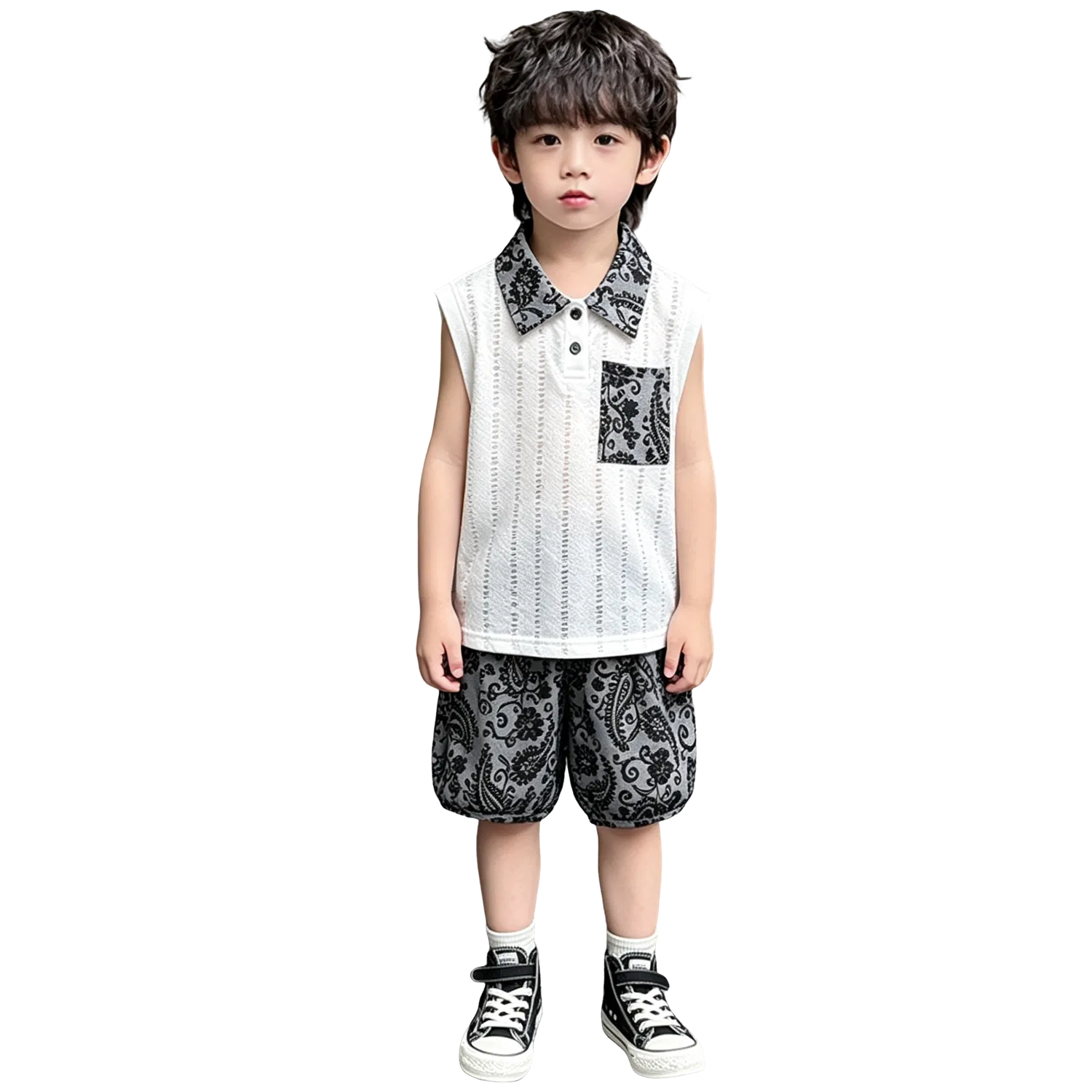Детский спортивный костюм с коротким рукавом Lanza, White