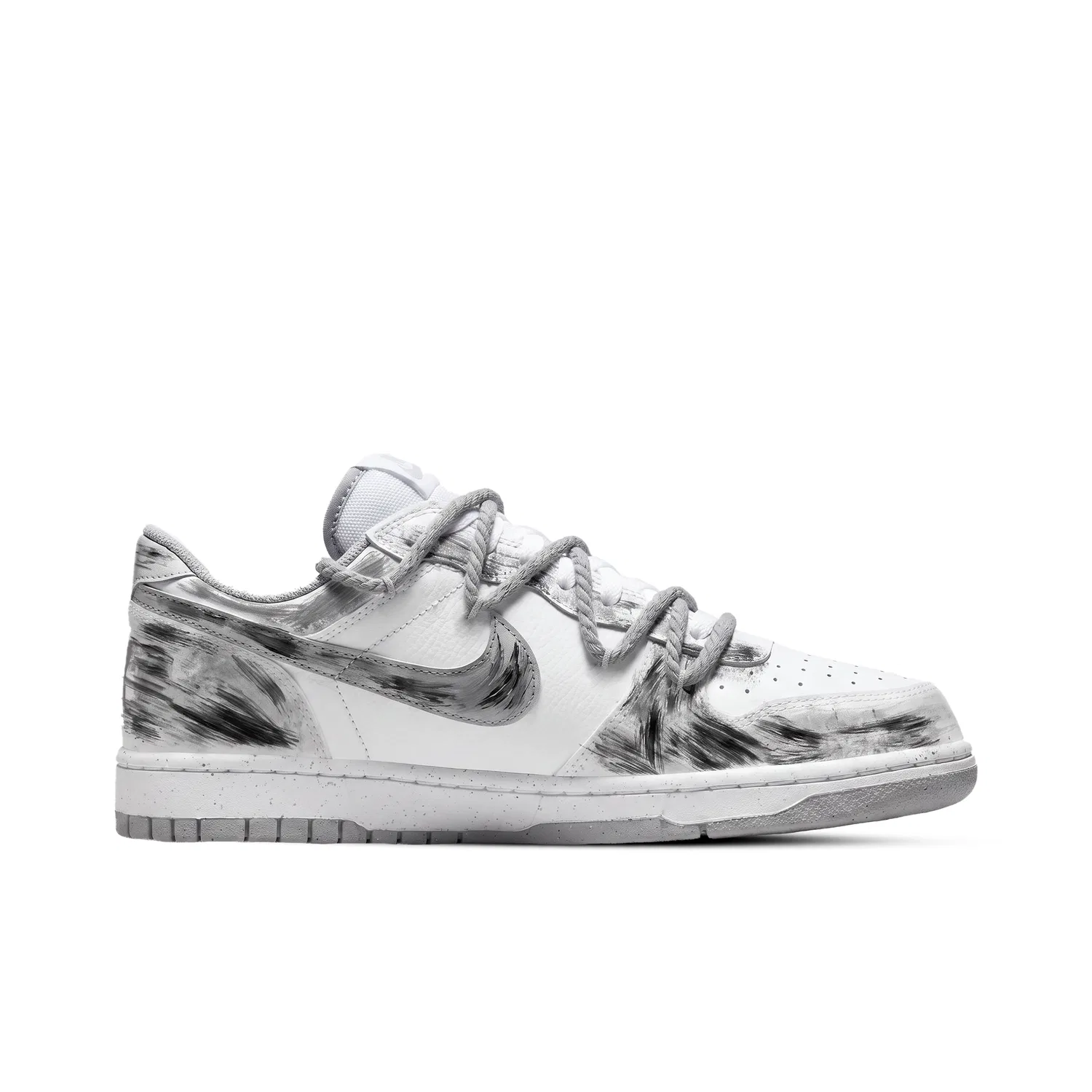 Скетборд-кроссовки детские с низким верхом Big Skateboard Shoes, Nike, Black White Gray — фото 3