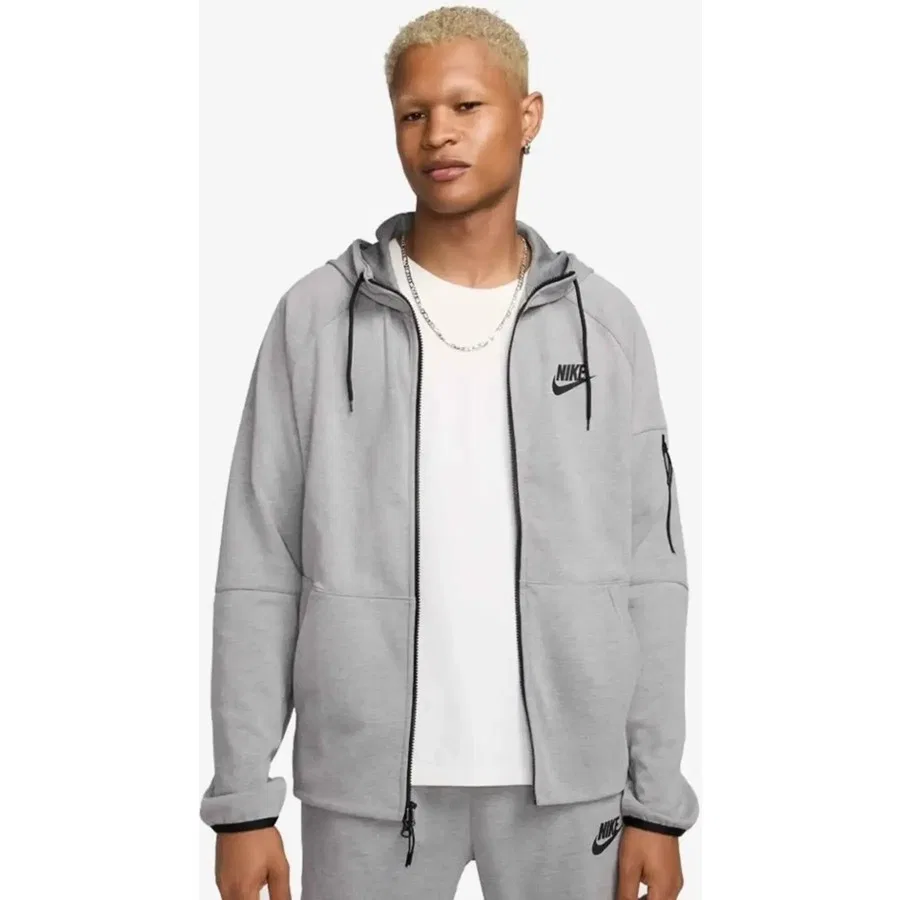 Свитшот мужской с капюшоном Tech Fleece Full-Zip Nike, Серый