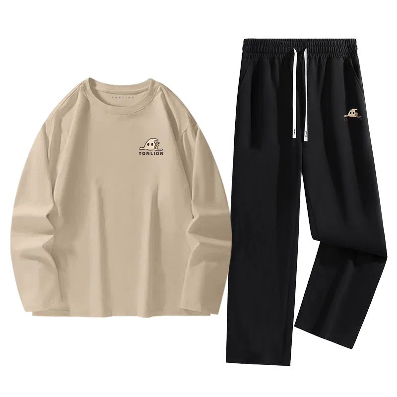 Детский спортивный костюм с принтом Tonlion, Khaki Black