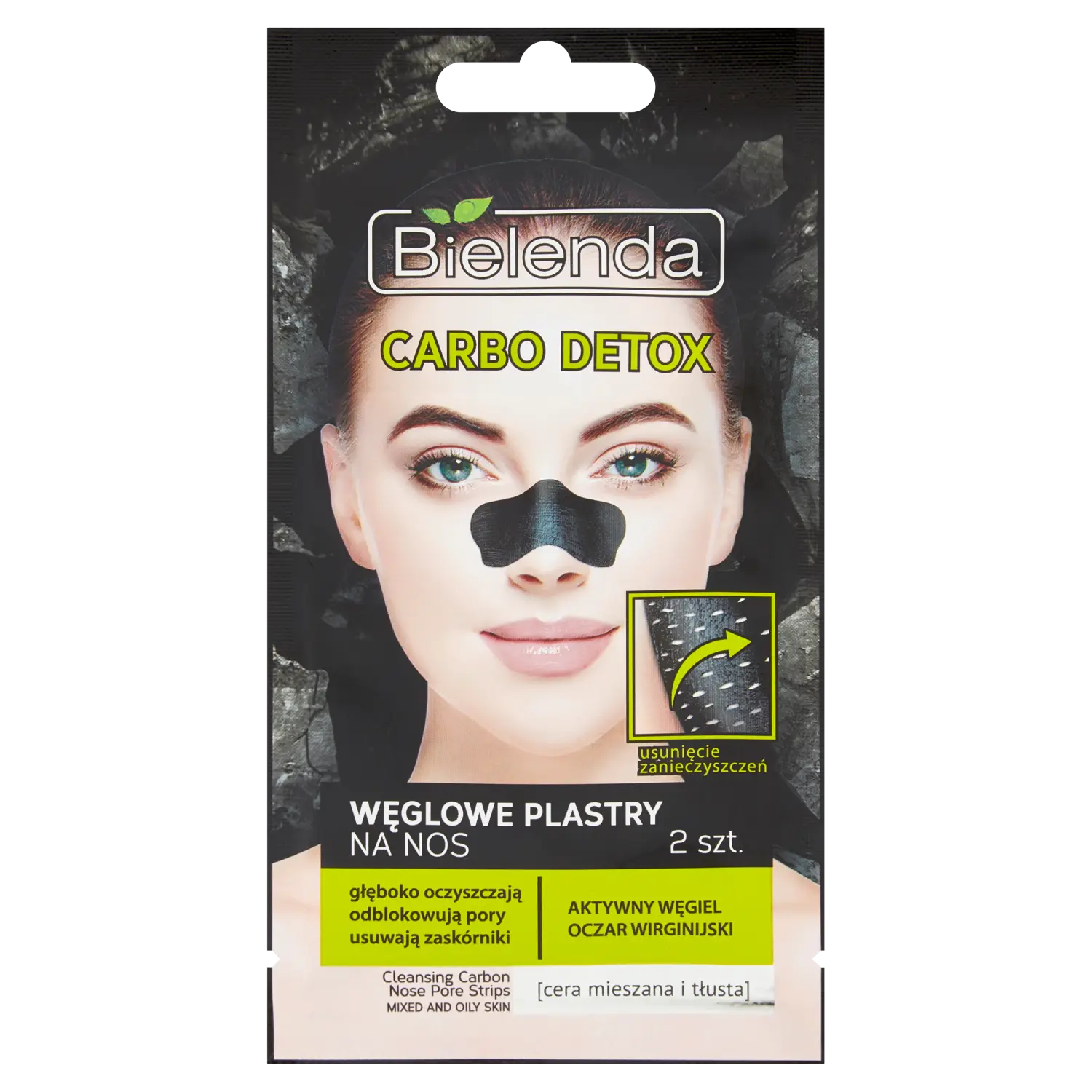 Маска для лица Bielenda — Carbo Detox угольные полоски для носа, /1 упаковка — фото 2