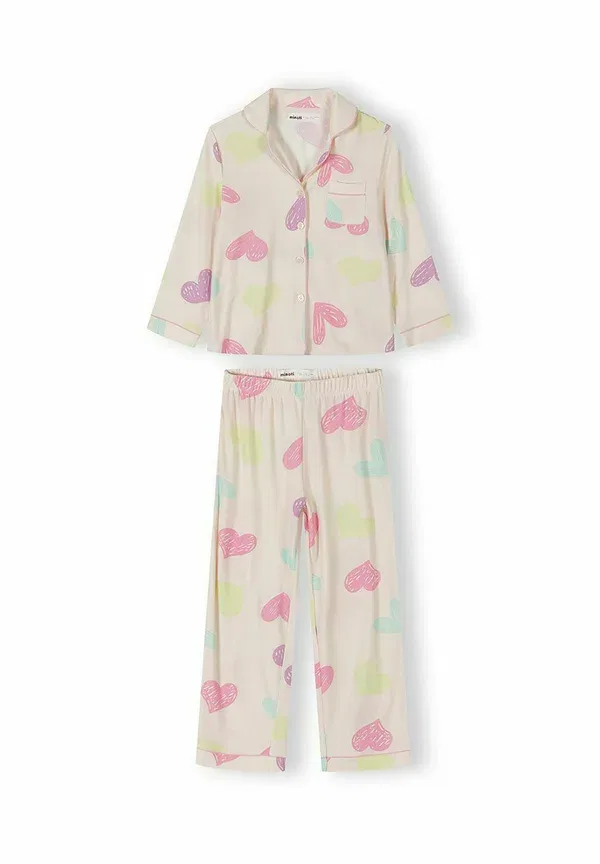 Комплект пижама с принтом, Set long sleeve with print, Minoti, Pink, розовый