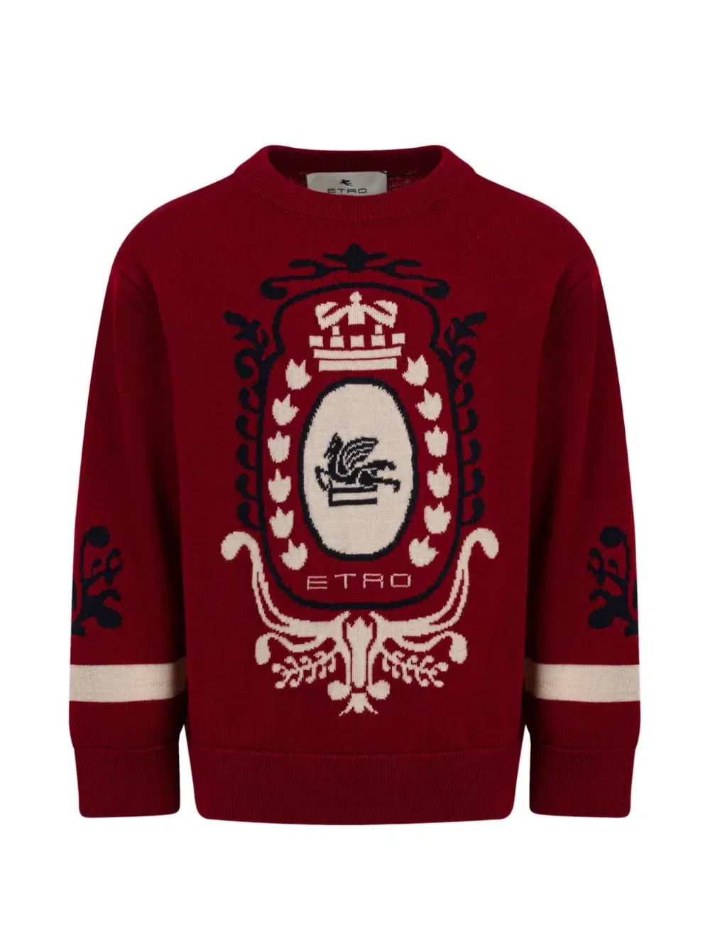 Шерстяной свитер с гербом Etro Kids, красный