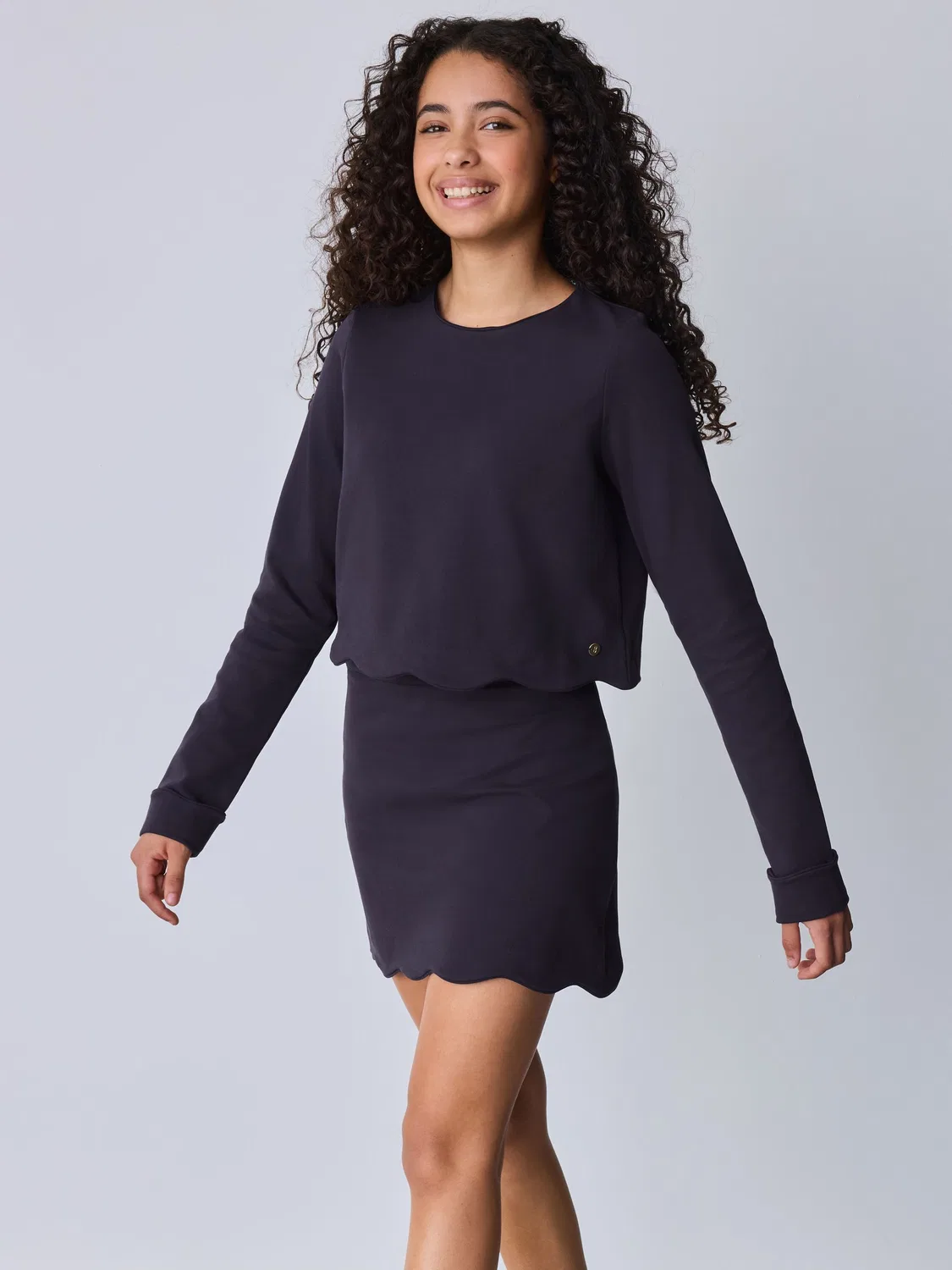 Комплект из топа и юбки с фестончатым краем Baker by Ted Baker, темно-синий