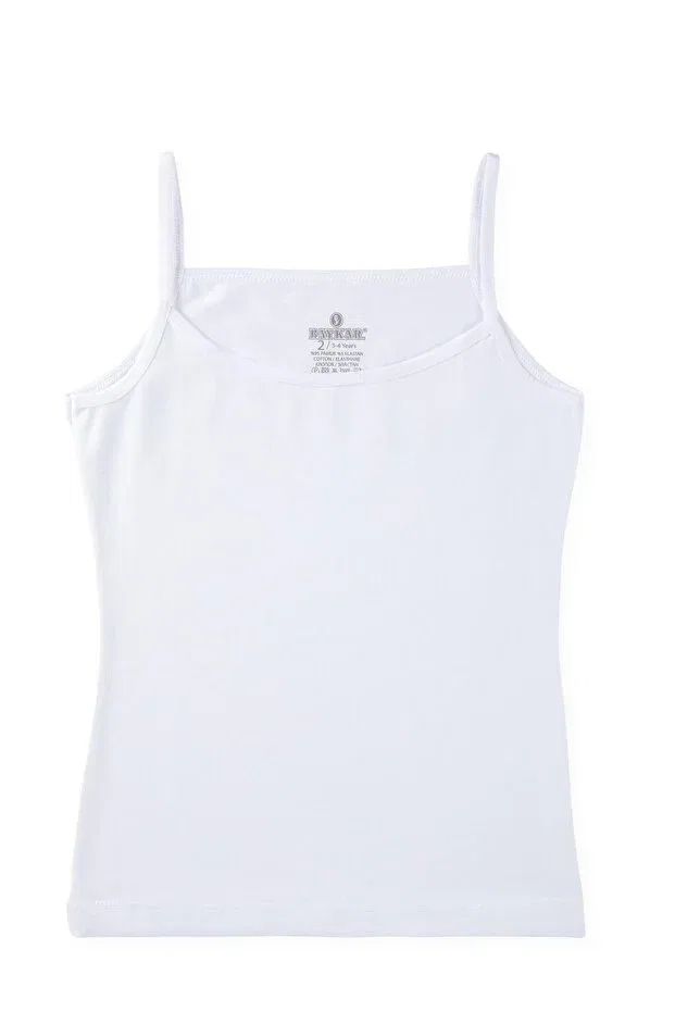 Детская хлопковое майка для девочек без рукавов 2-pack Baykar, White — фото 3