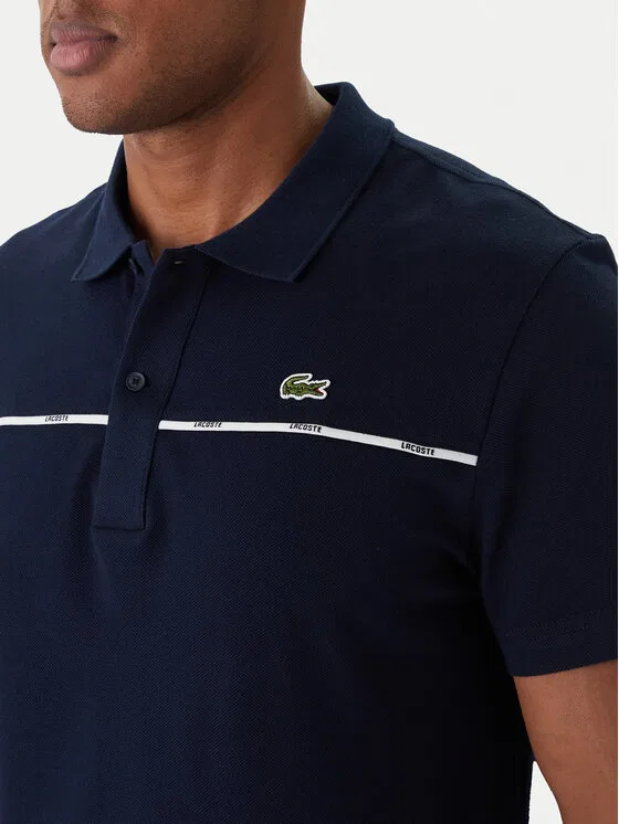 Поло regular fit Lacoste, темно-синий — фото 4