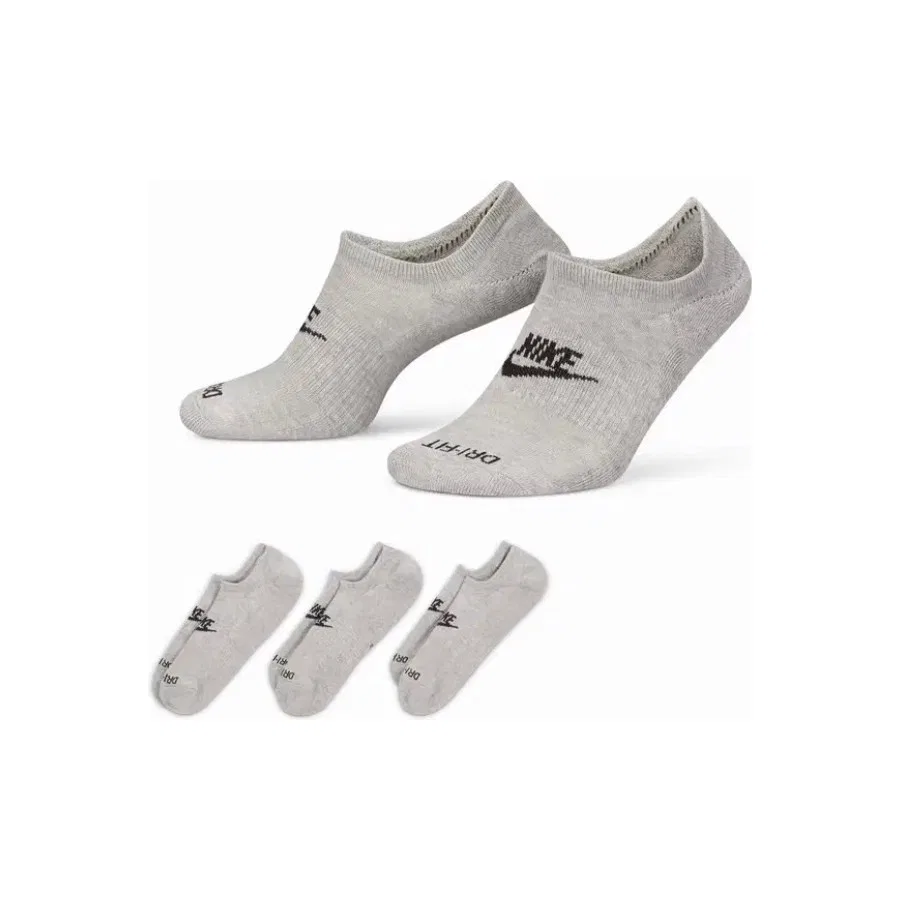 Комплект спортивных носков с силиконовой полосой Nike Everyday Plus Cush Footie, Серый