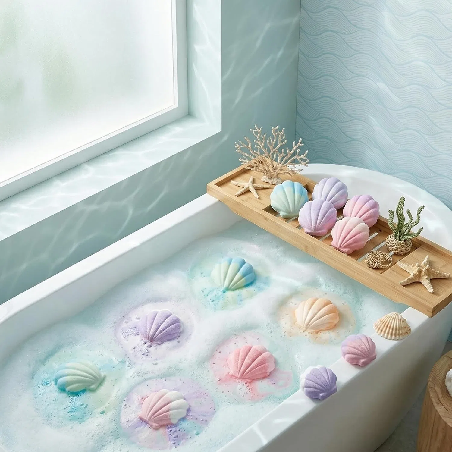 Generisch Набор подарочных бомбочек для ванны, 6 шт, Scallop Nourishing Moisturising — фото 4