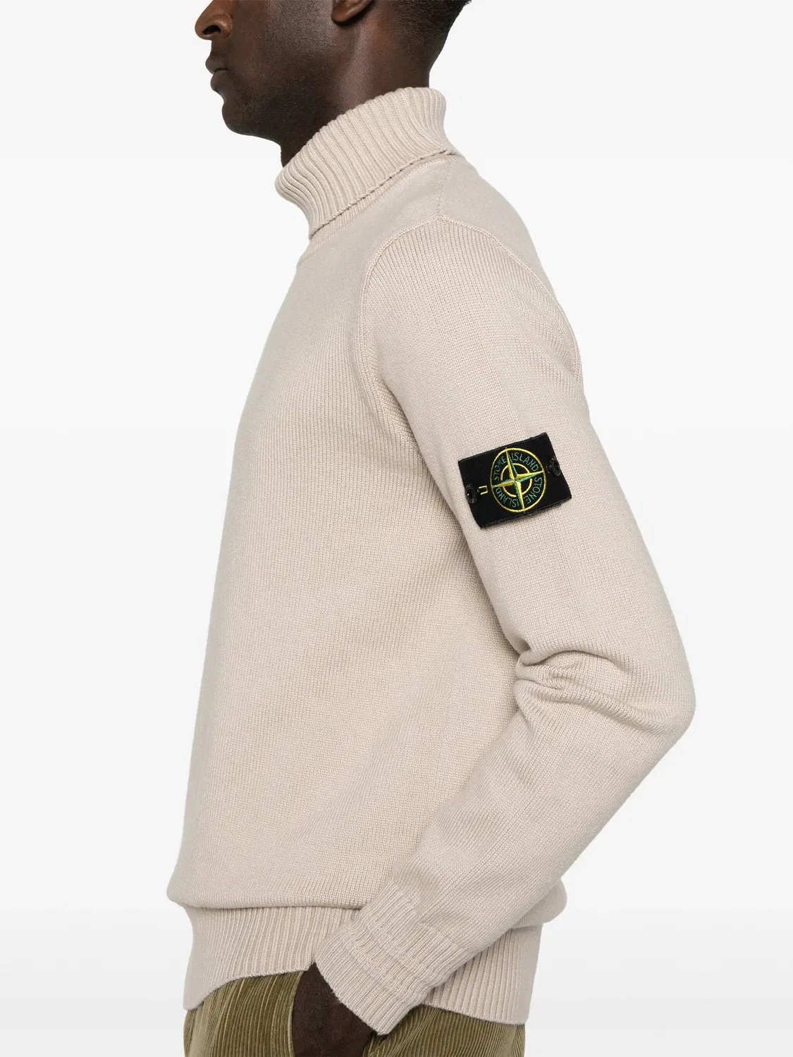 Свитер с эмблемой компаса Stone Island, светло-бежевый — фото 2