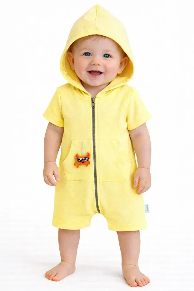 Детский комбинезон-худи хлопковый Chicsy Baby, Yellow
