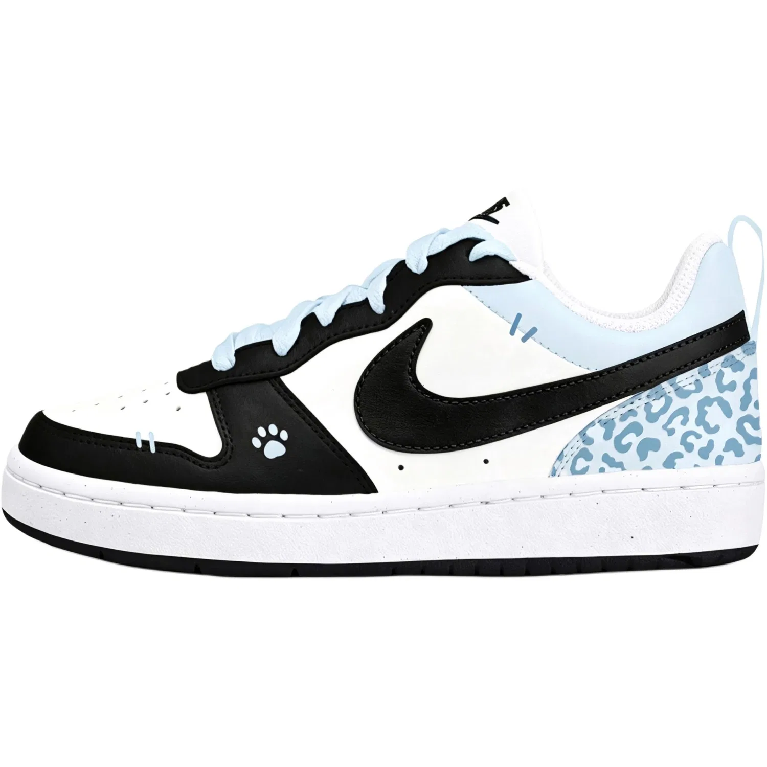 Детские кроссовки с принтом леопарда и лапками NikeCourt Borough 2, Nike, Blue
