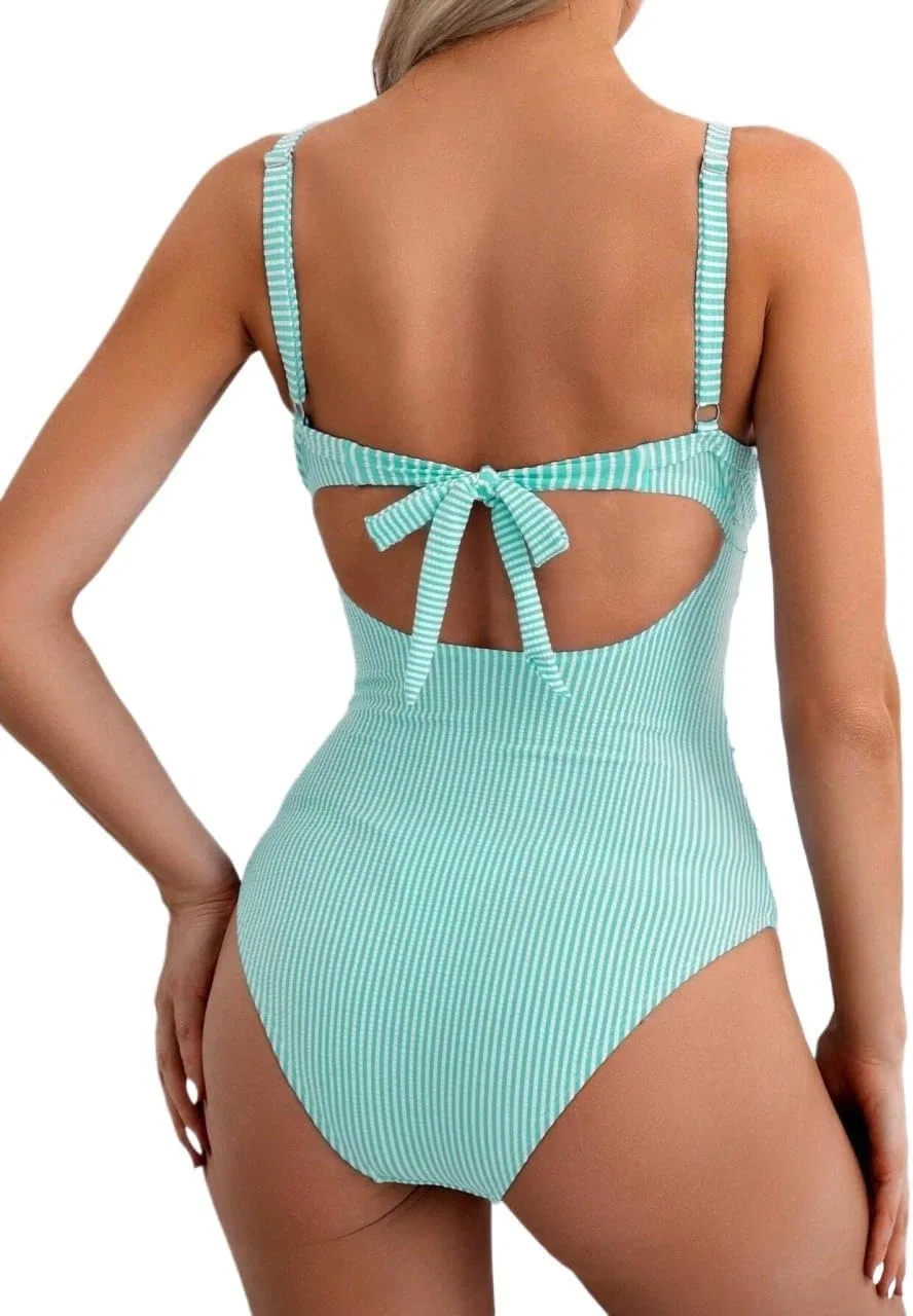 Женский монокини с перекрестными вырезами High Stretch, Mint Green