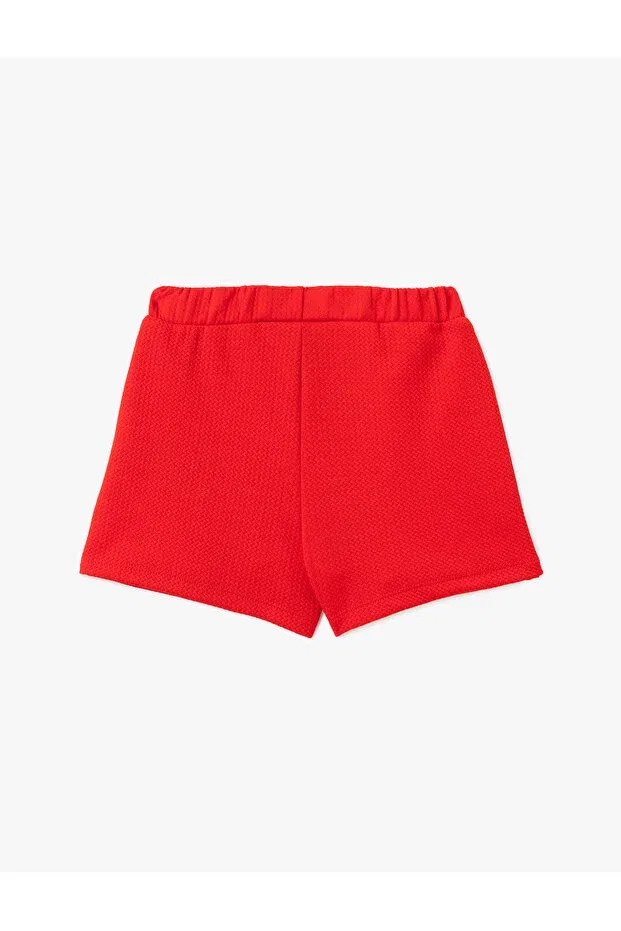 Детские шорты для девочек с эластичным поясом Basics Koton, Red — фото 4