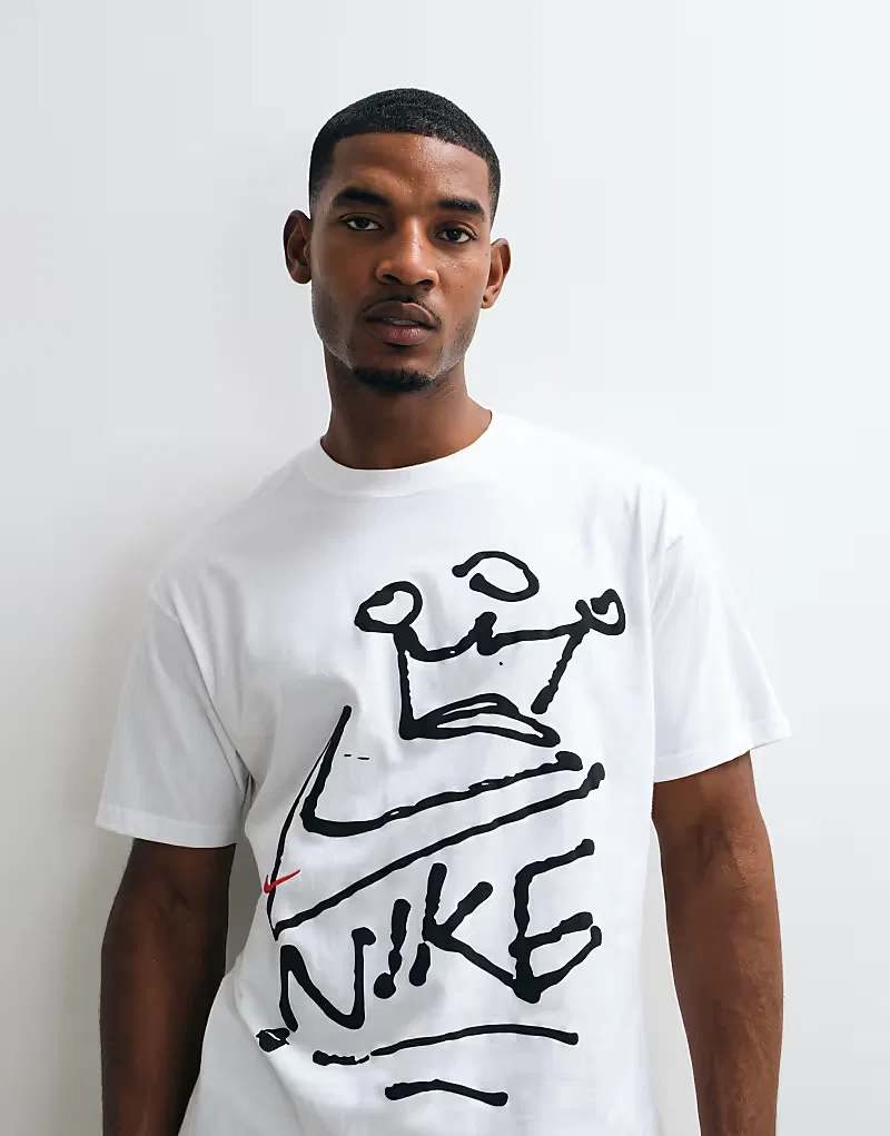 Футболка Nike Quickstrike с графическим принтом, бело-черная