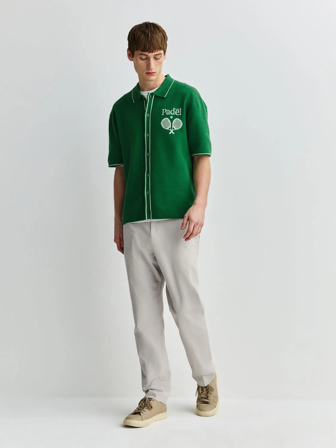 Футболка поло трикотажная Relaxed Fit, Green Premier Padel Next, зеленый — фото 2