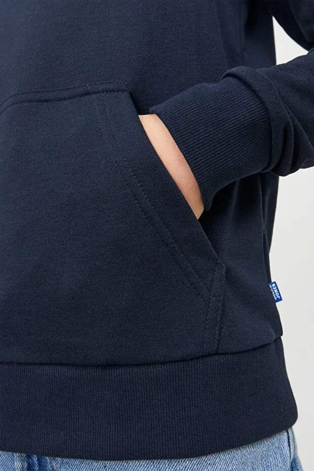 Детское худи для девочек с принтом Jjebradley Jack & Jones, Navy Blue — фото 4
