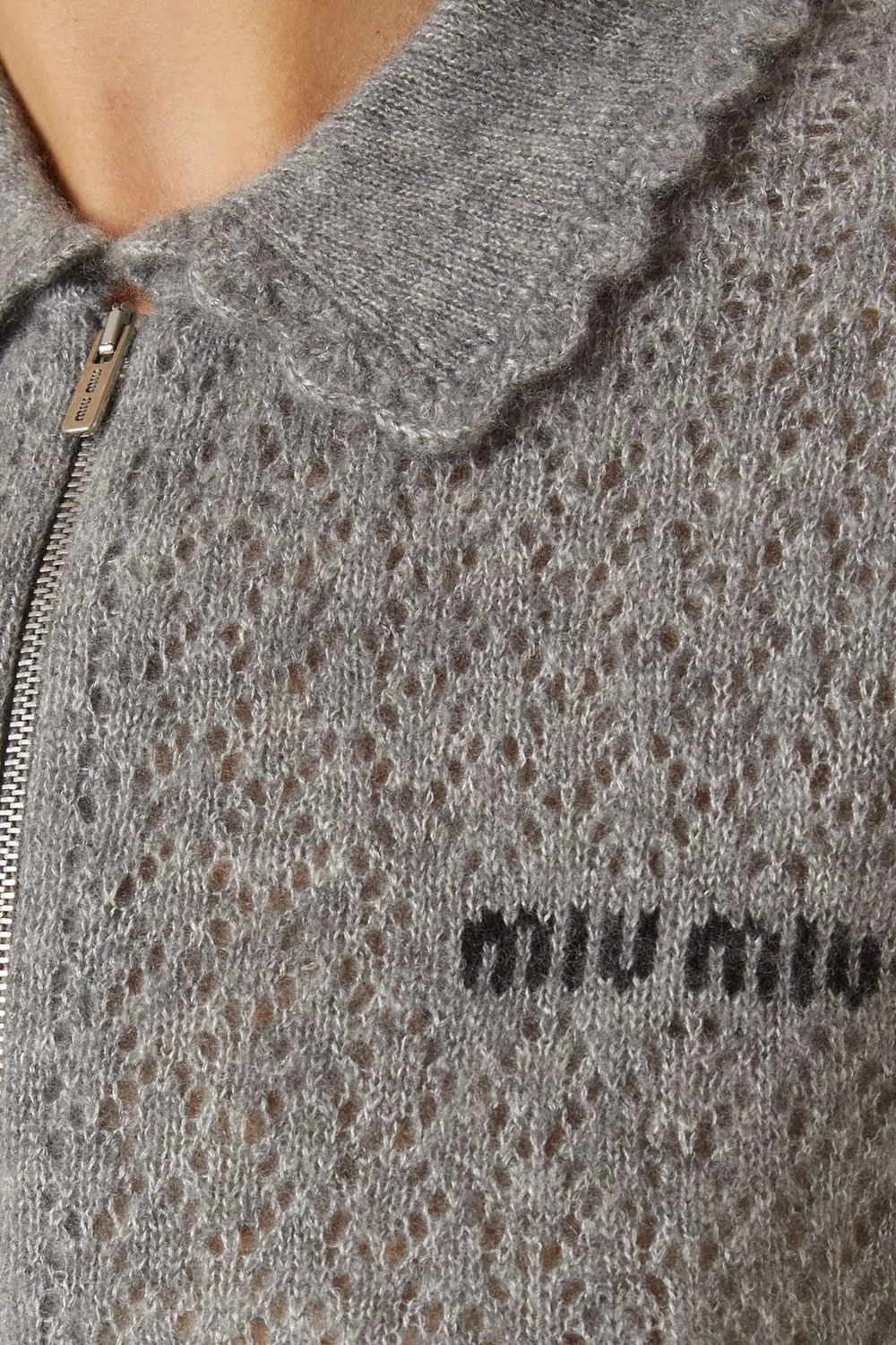 Кардиган на молнии из кашемира и шелка Miu Miu — фото 4