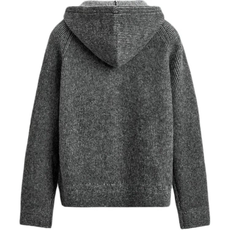 Мужской свитер с капюшоном Regular ZARA, Gray — фото 3