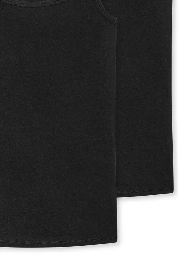 Майка на тонких бретелях из хлопка 95/5 Spaghetti Top Schiesser, Schwarz, черный — фото 3