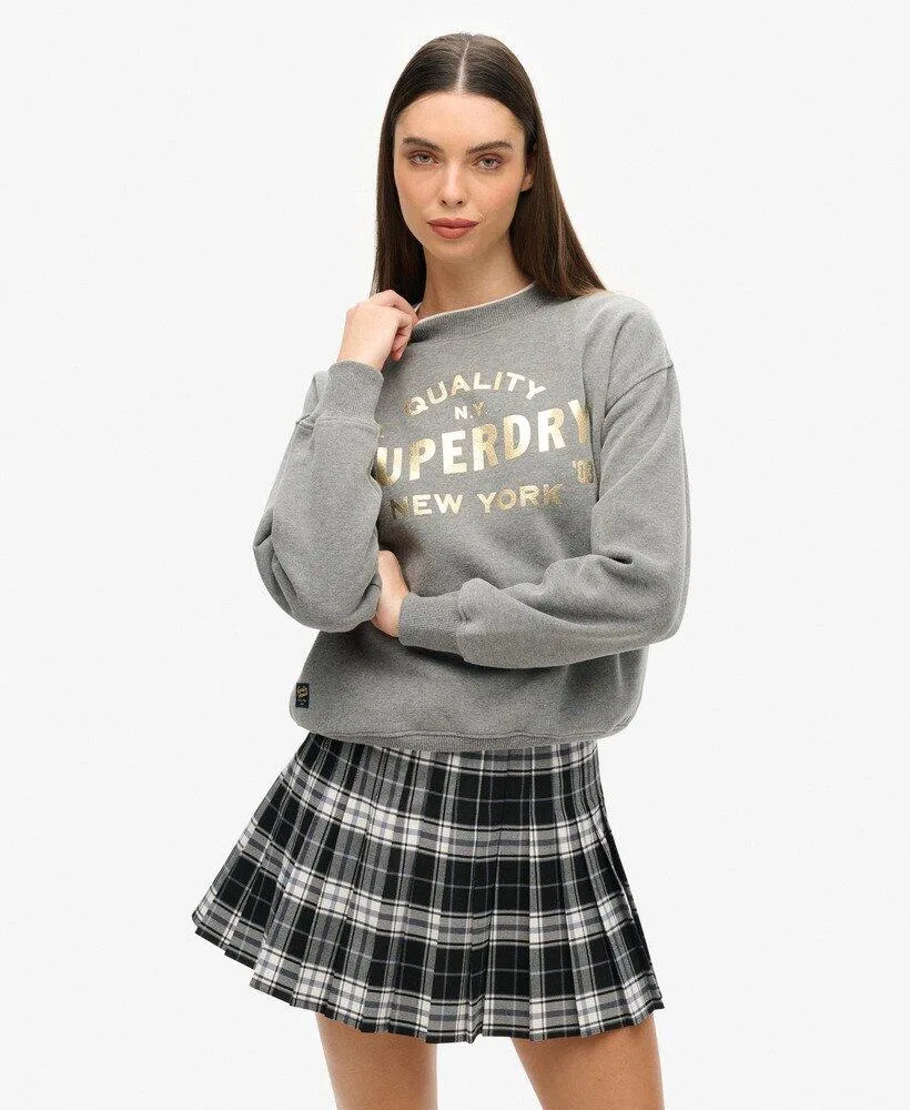 Мужской свитшот с металлическим принтом Superdry, Darkgrau