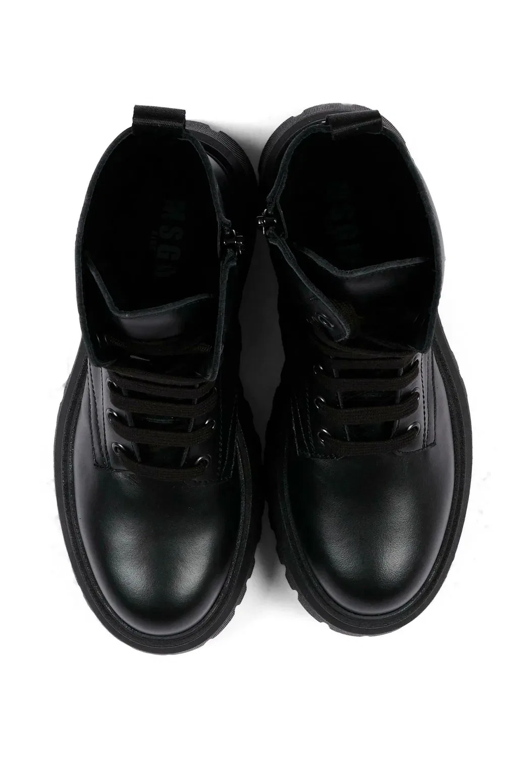 Stivaletti stringati - ботильоны на шнуровке Msgm, Black — фото 3