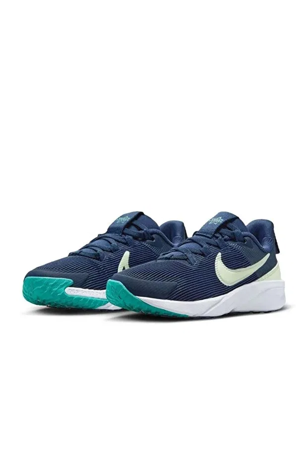 Детские кроссовки для девочек из текстиля Star Runner 4 NN Nike, Navy Blue — фото 3