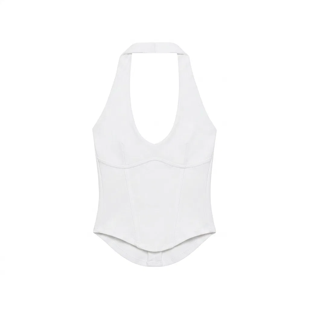Женский топ-майка на тонких бретелях с принтом, White, ZARA — фото 3