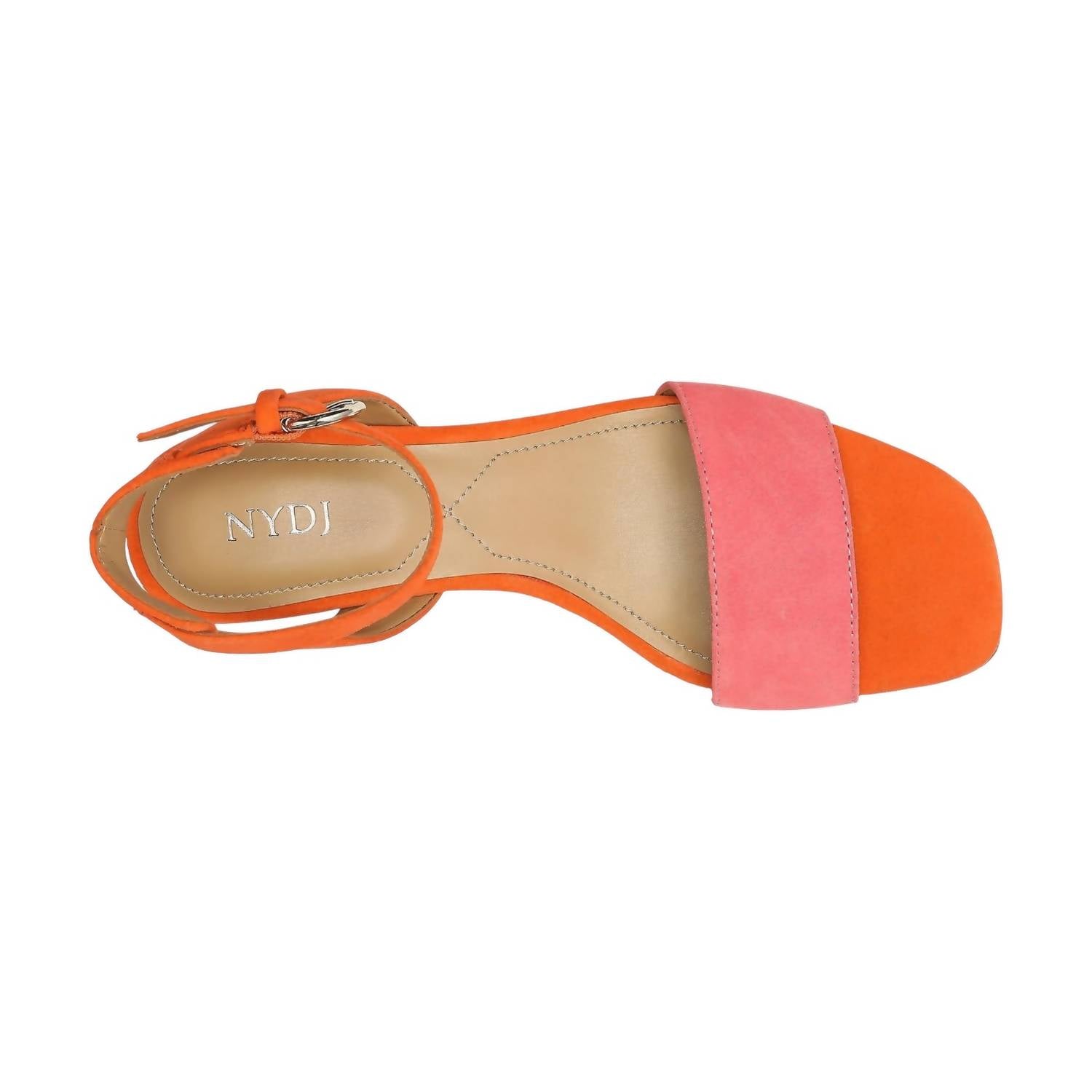 Женские босоножки на каблуке Georgia из замши цвета арбуза NYDJ, цвет watermelon suede — фото 4
