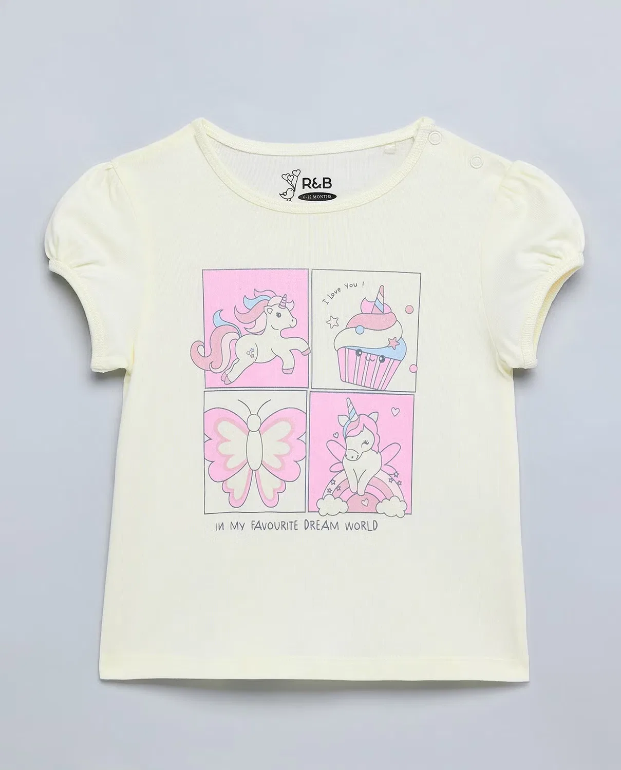 Топ с принтом единорога и рукавами-фонариками R&B, кремовый