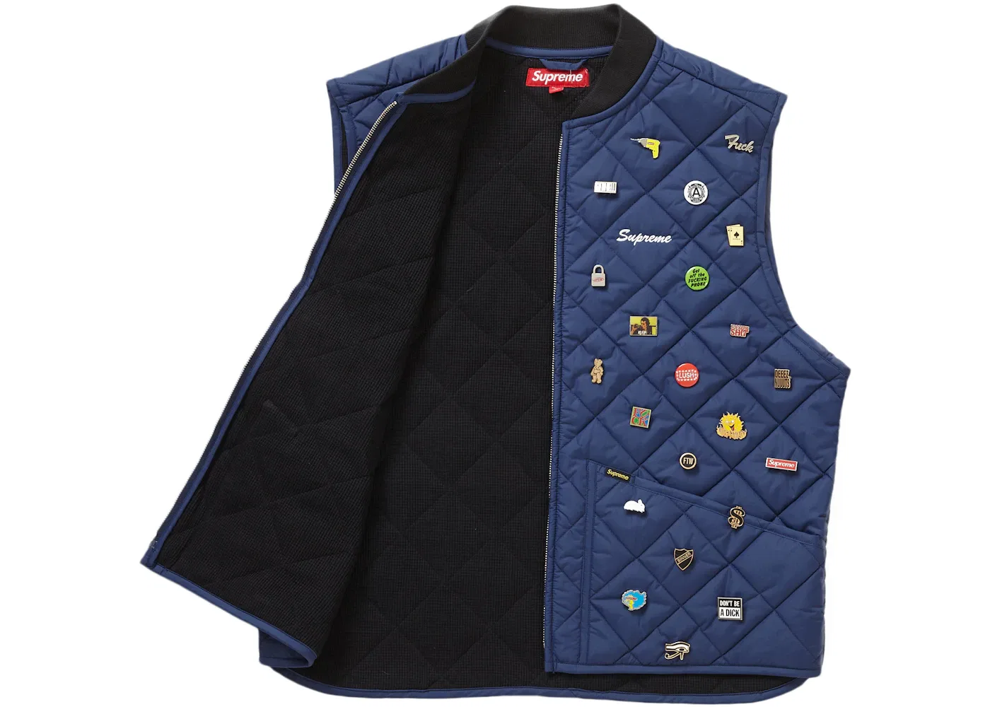 Мужской стеганый рабочий жилет Pins Quilted Work Supreme, темно-синий — фото 2