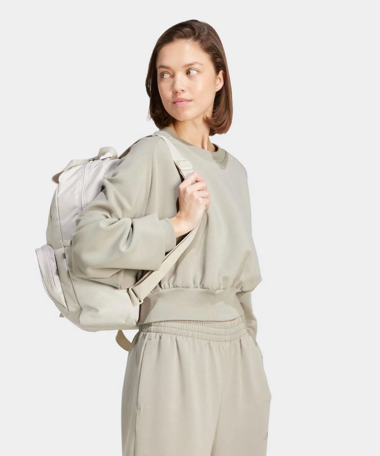 Женский свитшот свободного кроя с длинным рукавомAdidas, Khaki — фото 3