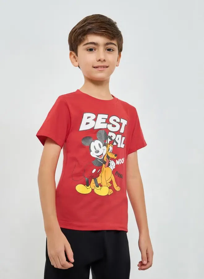 Styli Футболка с принтом Mickey Mouse, красная