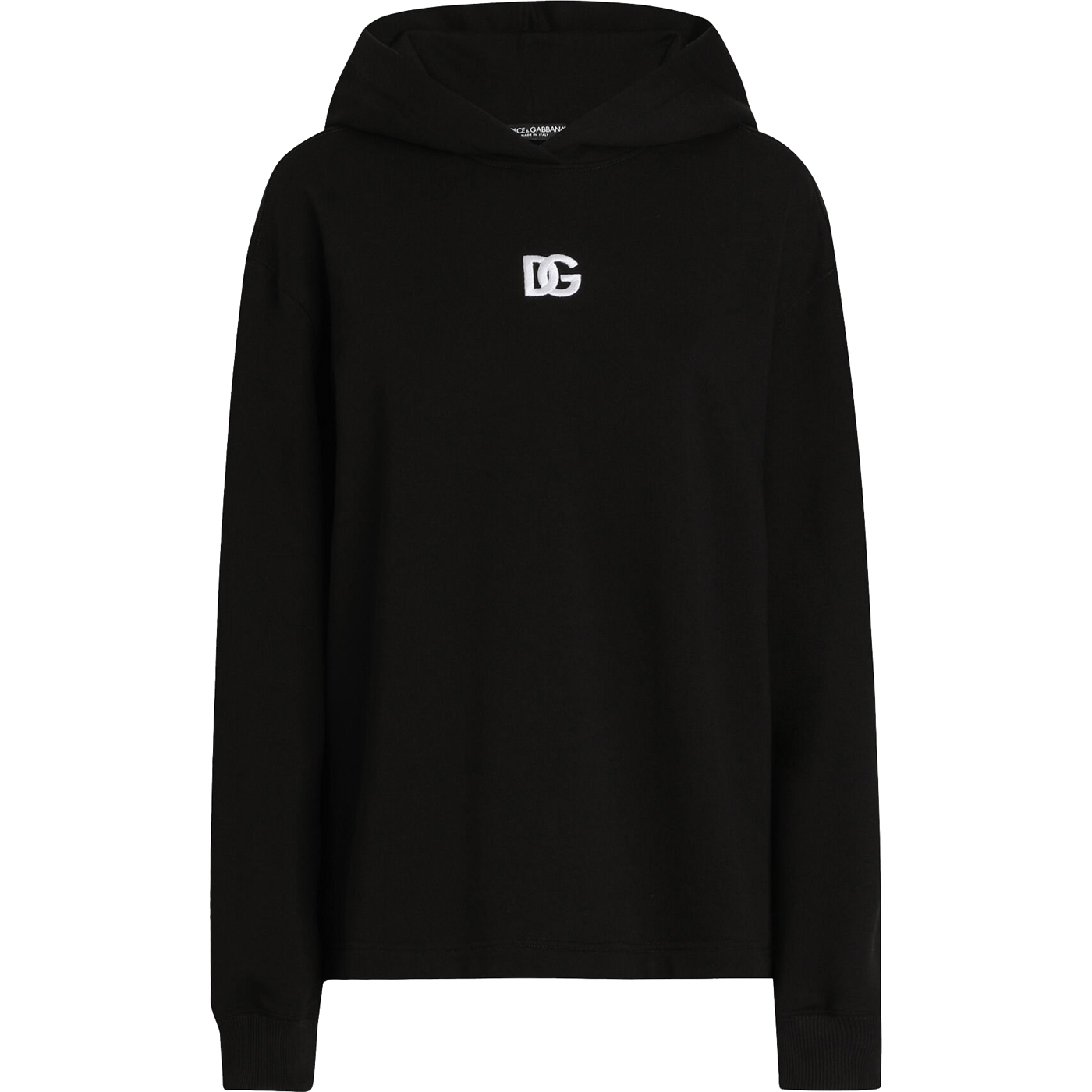 Худи Dolce & Gabbana Jersey With DG Embroidery, черный