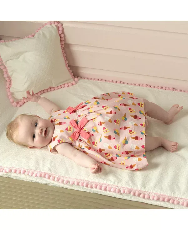 Детское платье без рукавов с моделью Girls' Summer Treats Bow Dress And Bloomers Rachel Riley, розовый — фото 4