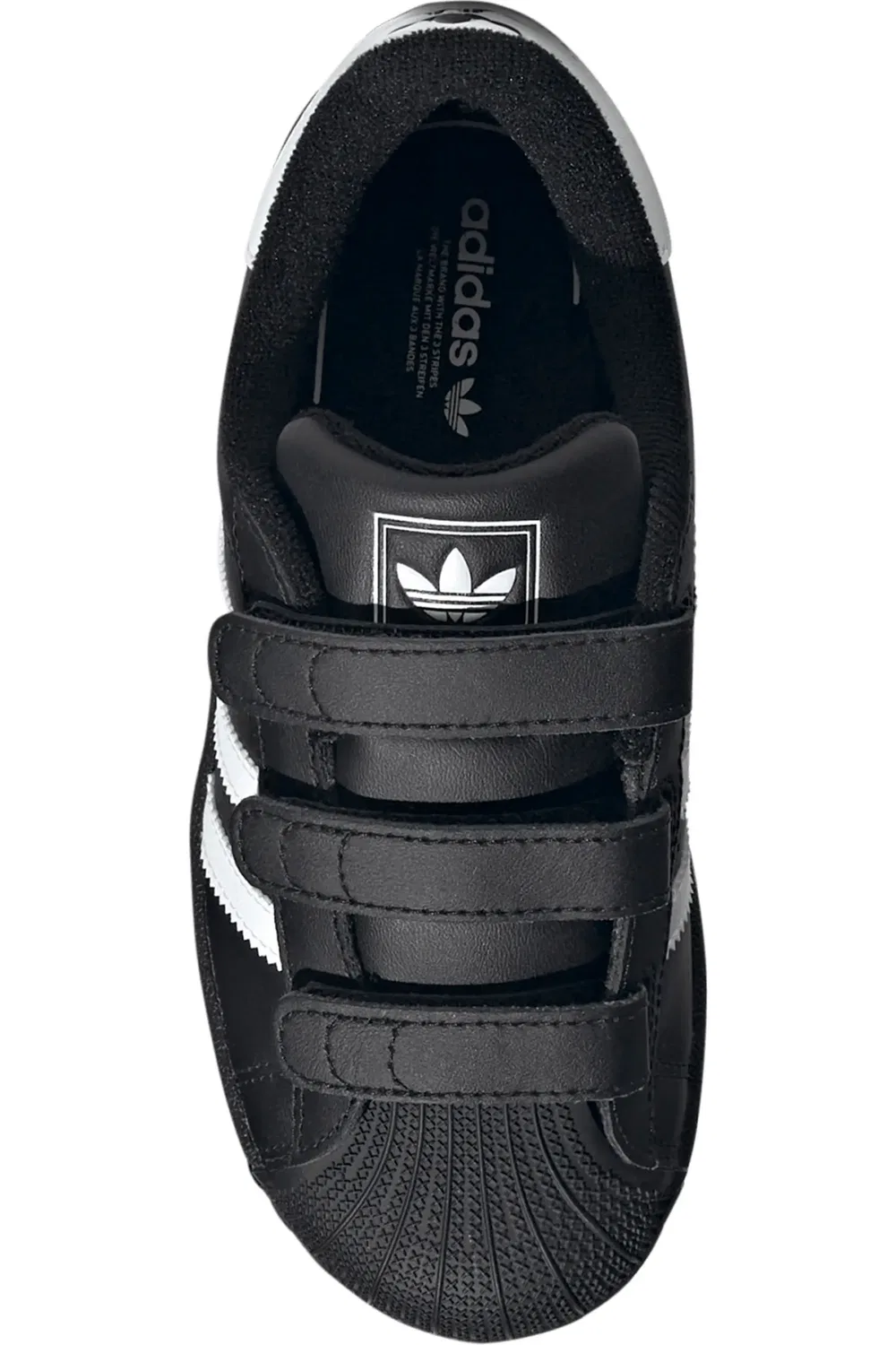 Детские кроссовки с застежками-липучками Superstar II CF C adidas, черный/белый/черный — фото 4