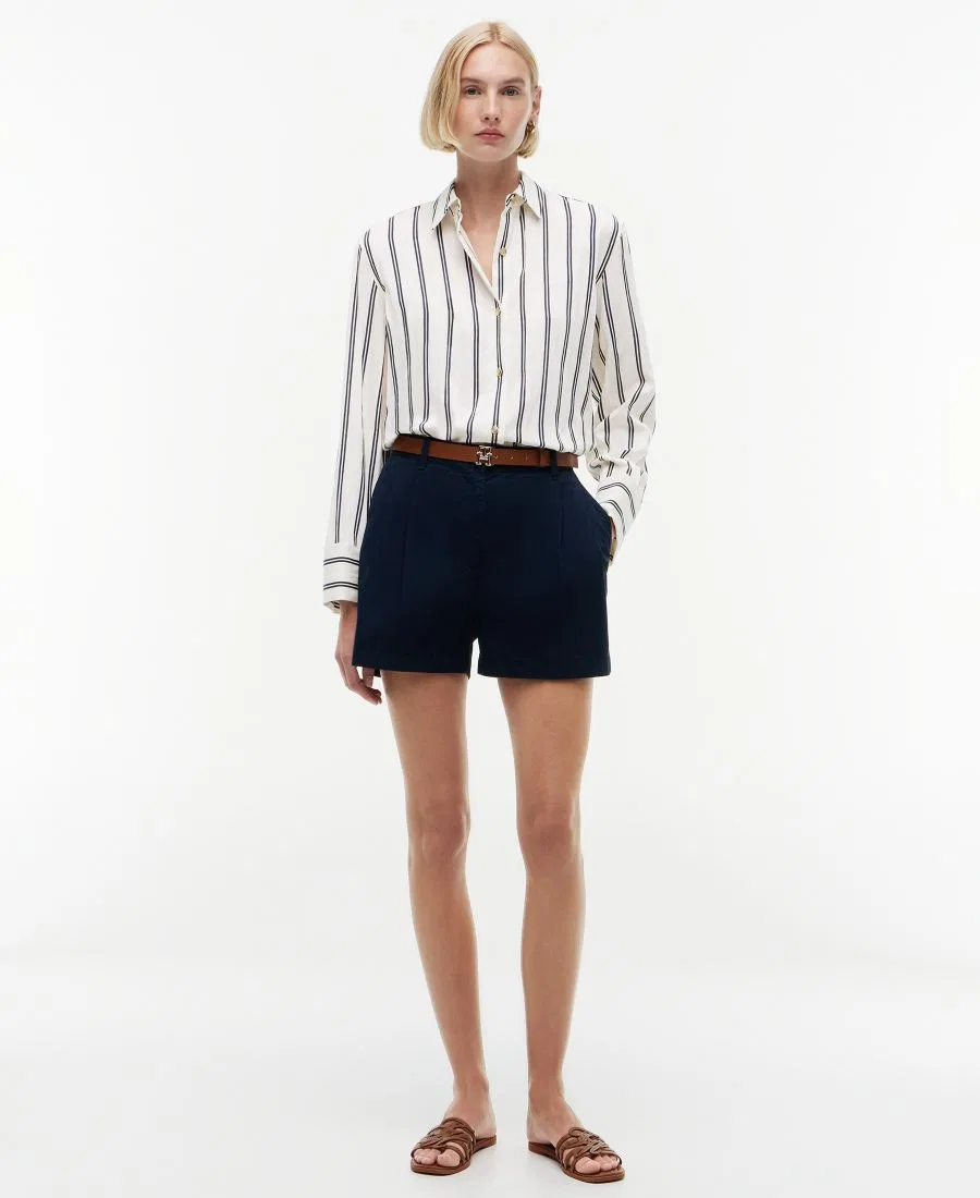 Женская рубашка из льна с морским принтом, с длинным рукавом Tommy Hilfiger, Dune Calico Navy Stripe — фото 2