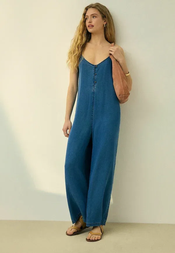 Комбинезон джинсовый Jumpsuit Next mid blue, синий — фото 2