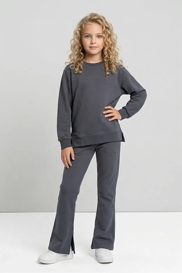 Детский комплект для девочек хлопковый с принтом Basics Black One, Smoked