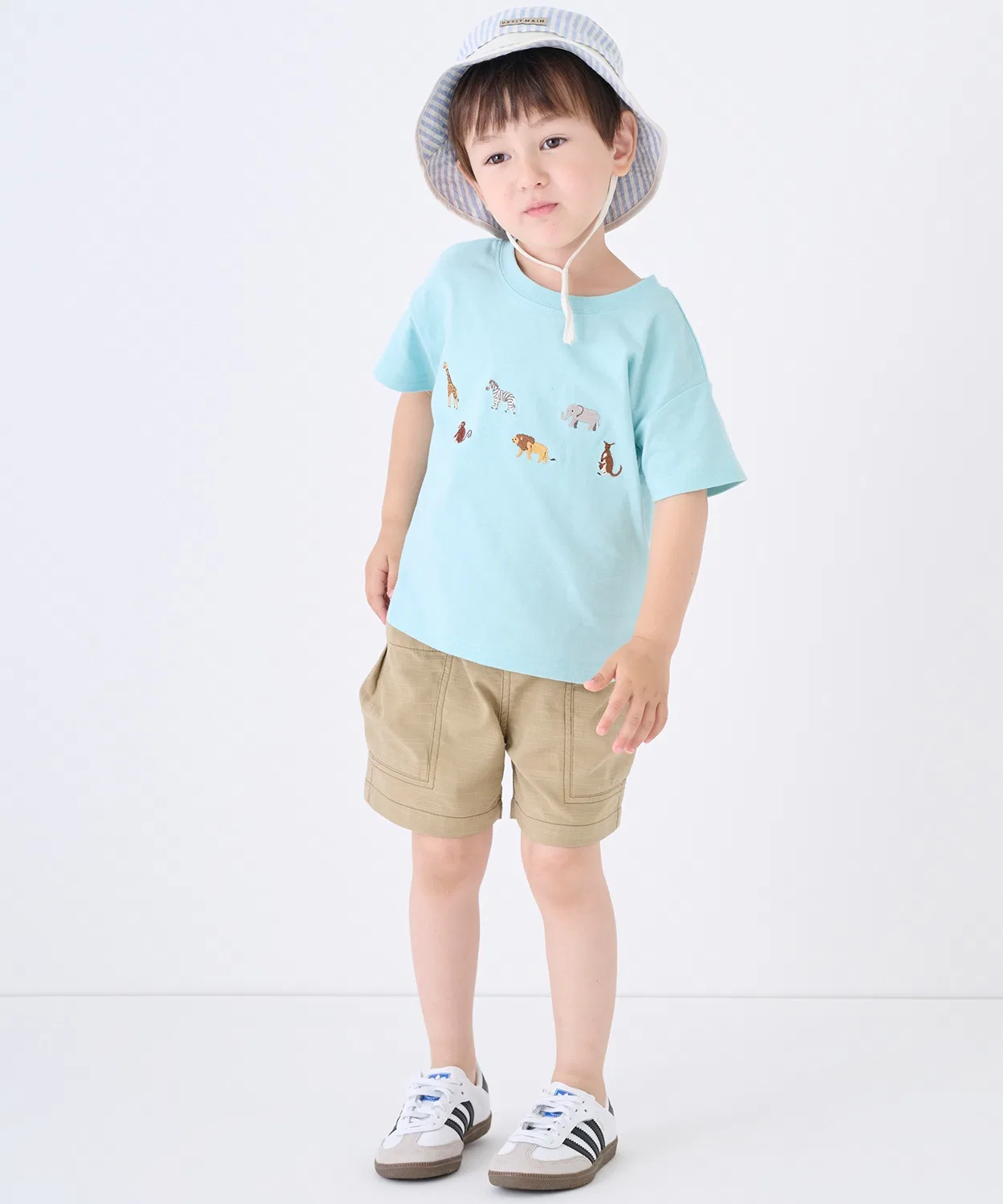 Детские шорты из хлопка и вискозы с контактной прохладой Petit Main, Light Beige