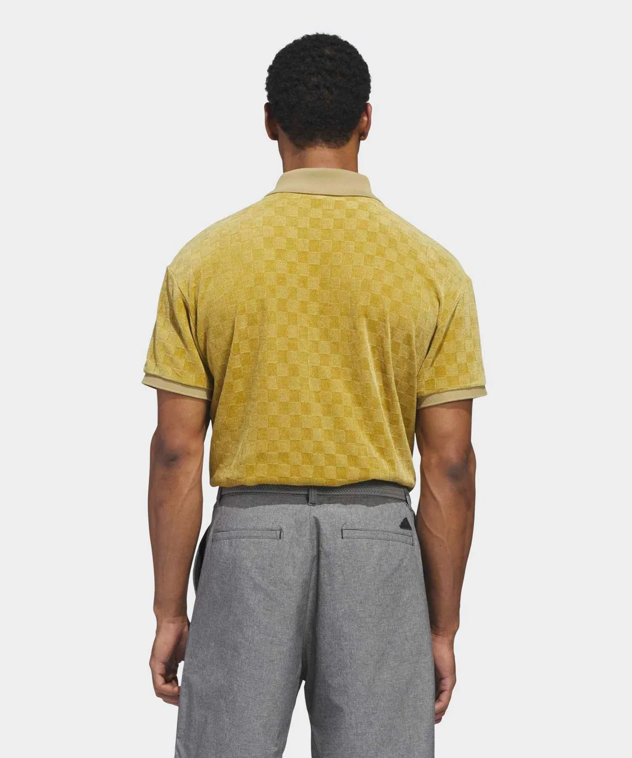 Мужская флисовая поло-рубашка с коротким рукавом Adidas Golf, Yellow — фото 2