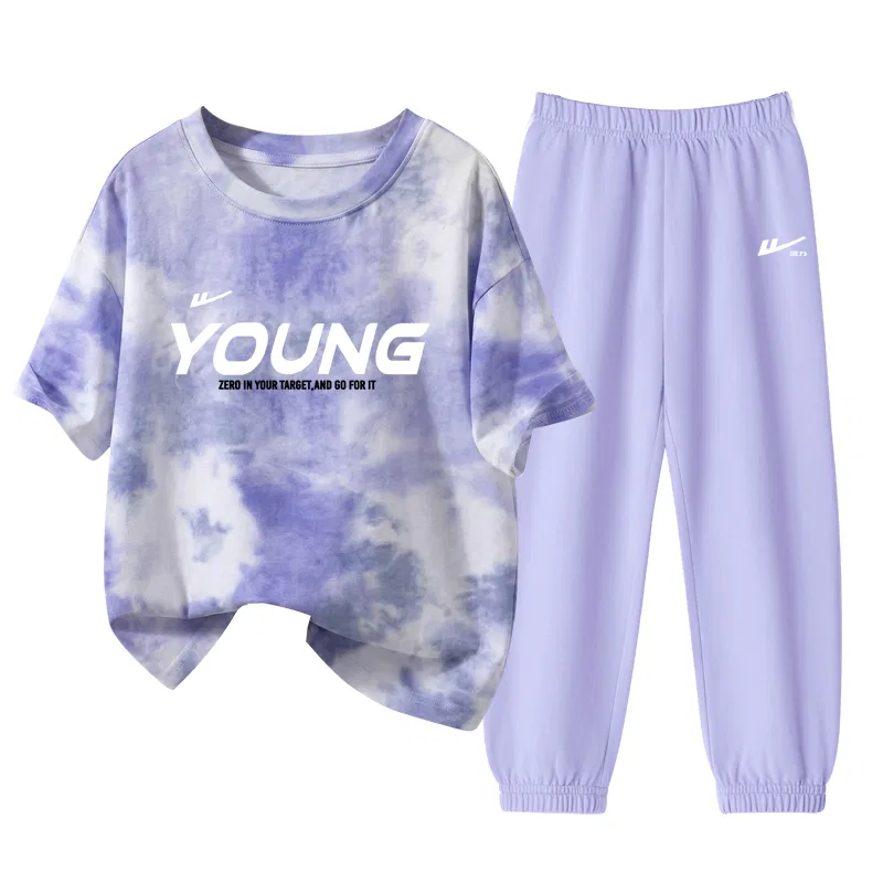 Детский спортивный костюм с круглым вырезом Purple/H Youth White Text-Purple/H White Huili Small K WARRIOR