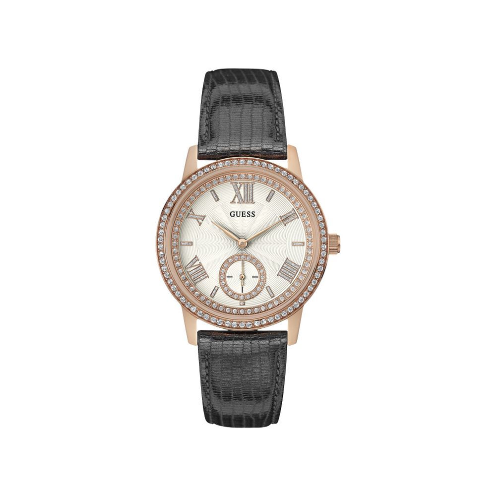 

Серые кожаные часы GUESS