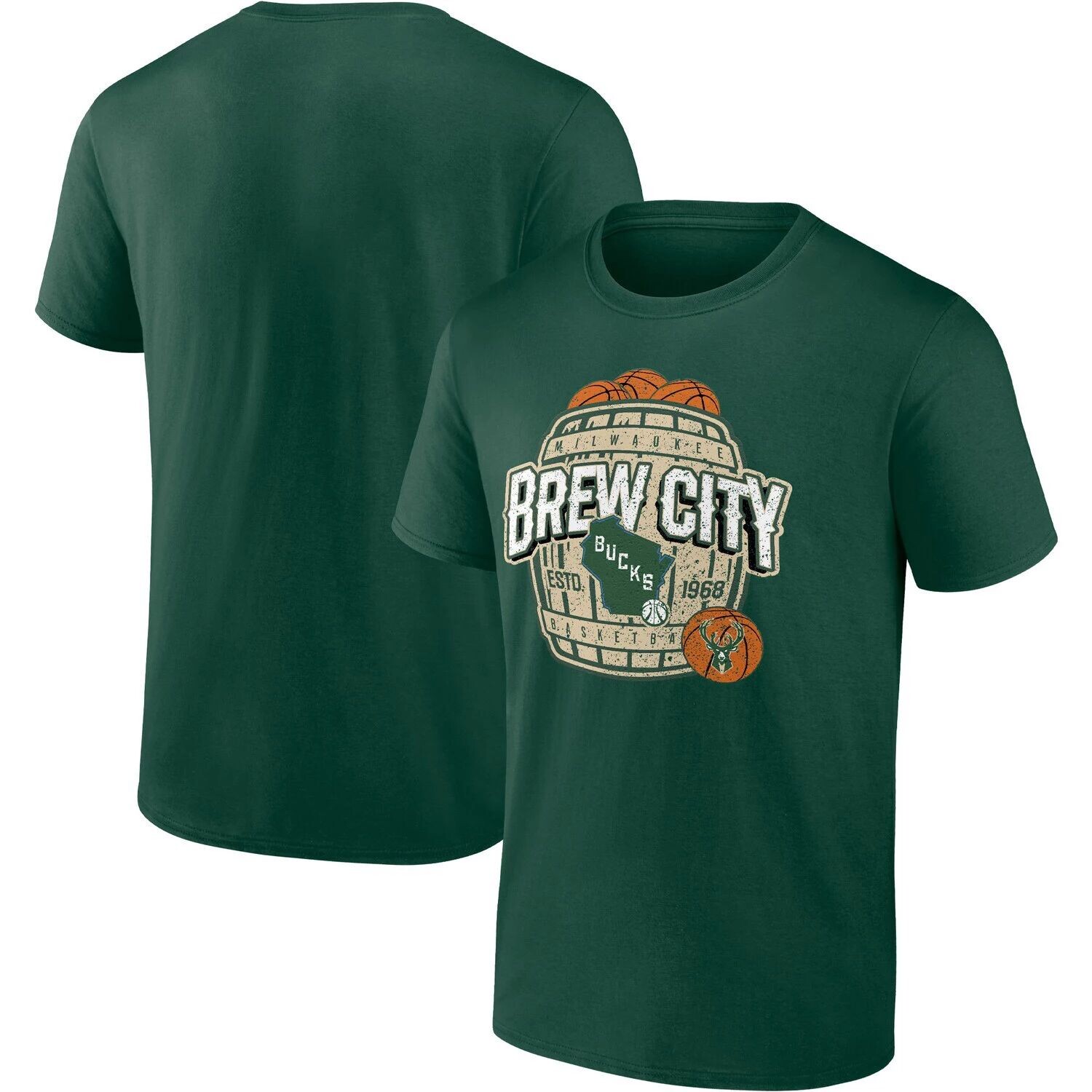 

Мужская зеленая футболка с логотипом Hunter Milwaukee Bucks Brew City Hometown Collection Fanatics, Зеленый, Мужская зеленая футболка с логотипом Hunter Milwaukee Bucks Brew City Hometown Collection Fanatics