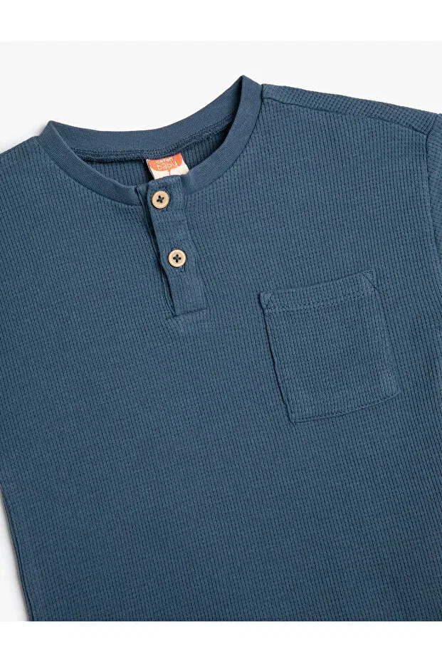 Детская футболка с коротким рукавом хлопковая Koton, Navy Blue — фото 3