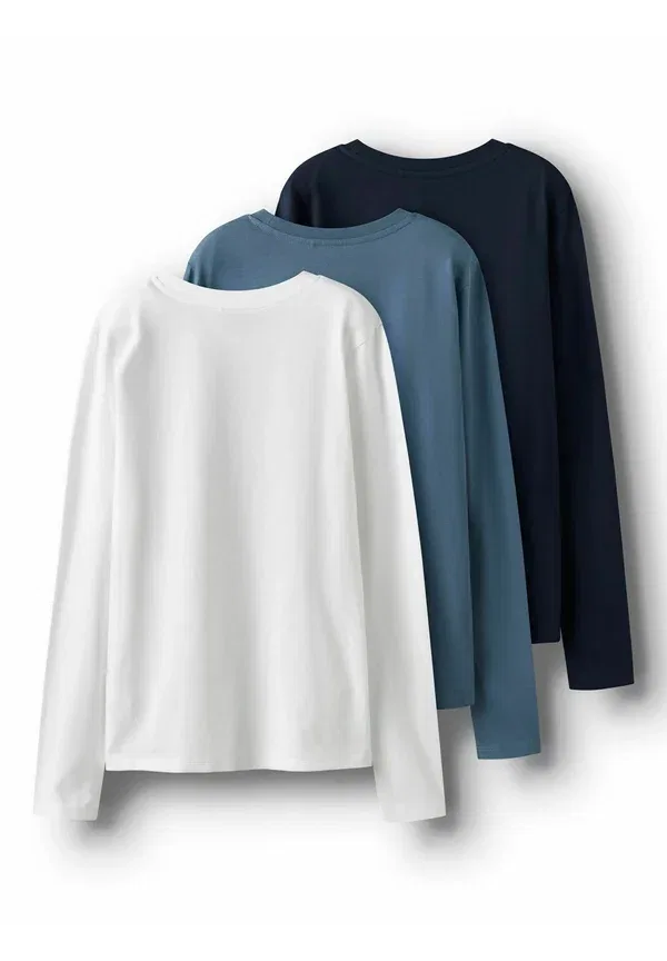 Комплект из 3 футболок с длинным рукавом, хлопок, 100% cotton, Marl, Two Soon, темно-синий Blazer — фото 4