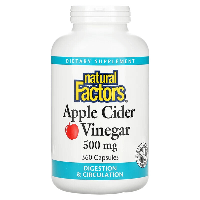 

Яблочный уксус, 500 мг, 360 капсул, Natural Factors