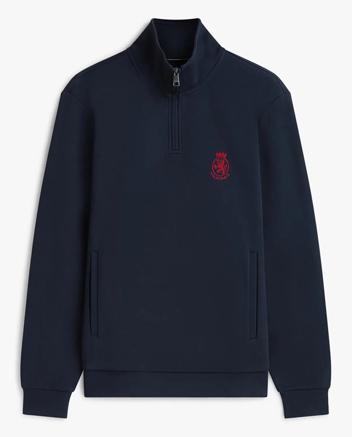 Мужская свитшот без капюшона с полузастежкой-молнией Tommy Hilfiger, Azul Marino — фото 4
